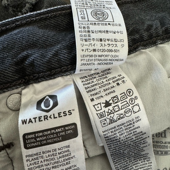 Levi’s 501 premium distressed festival black button fly shorts 27 - Picture 11 of 12